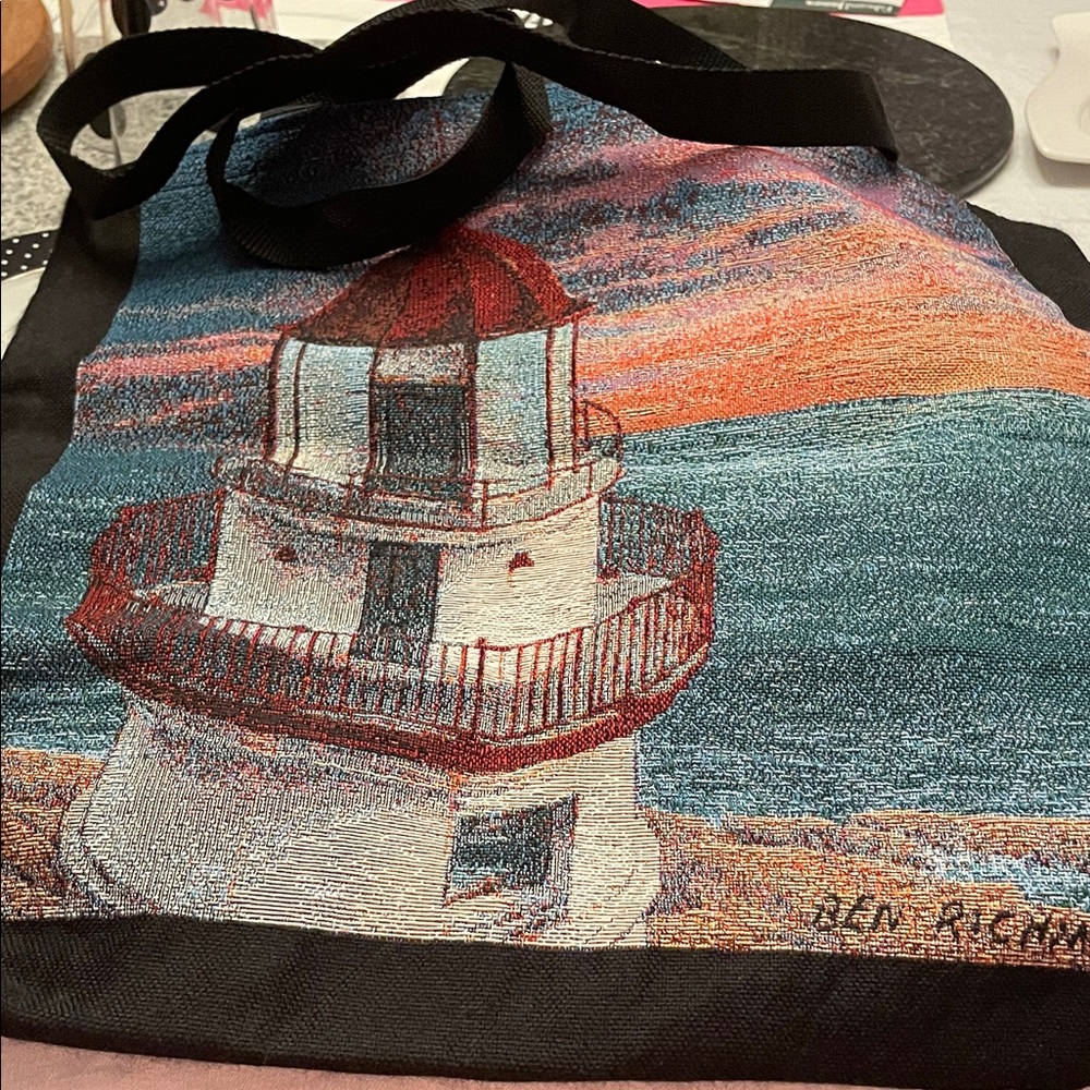 Lighthouse Tapestry Tote Bag